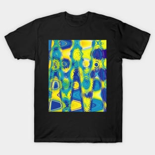 Yellow And Blue Abstract Art T-Shirt